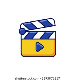 Clapper board icon in colorful design on white background