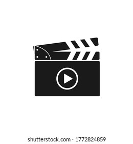 Clapper board icon design isolated on white background. Vector illustration