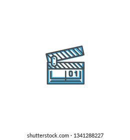 Clapper board icon design. Photography and video icon line vector illustration design