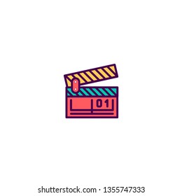 Clapper board icon design. Photography and video icon vector illustration