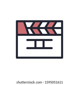 Clapper board icon design template, color style