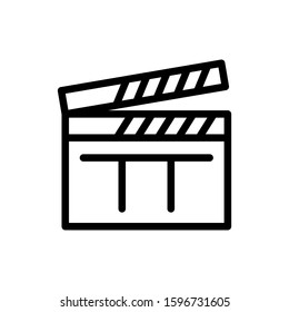 Clapper board icon design template, outlined style, editable stroke