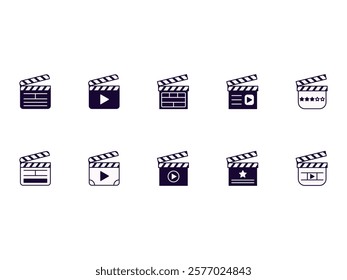 Clapper Board Icon Element Set