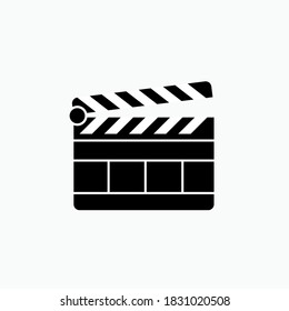 Clapper Board Icon. Film maker Equipment Symbol - Vector Logo Template.