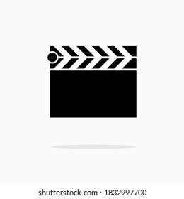 Clapper Board Icon. Film Maker Equipment Symbol - Vector Logo Template.