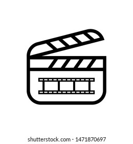 clapper board icon flat design