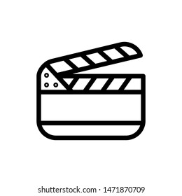 clapper board icon flat design