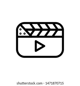 clapper board icon flat design