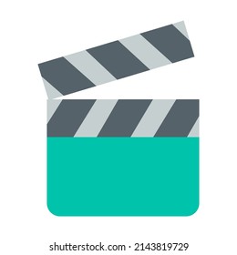 Clapper board icon flat design isolated on white background