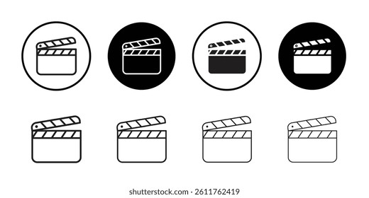 Clapper board icon Flat line symbol