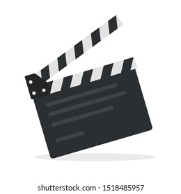 Clapper board icon. Flat style - stock vector.