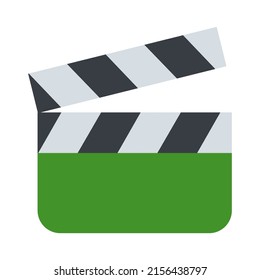 Clapper board icon flat vector illustration on white background