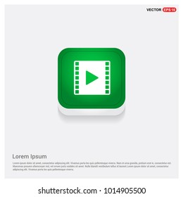 Clapper board icon Green Web Button