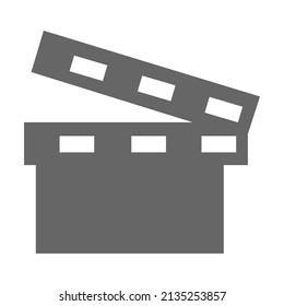 Clapper board icon isolated on white background