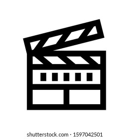 clapper board icon isolated sign symbol vector illustration - high quality black style vector icons
