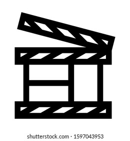 clapper board icon isolated sign symbol vector illustration - high quality black style vector icons
