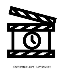 clapper board icon isolated sign symbol vector illustration - high quality black style vector icons
