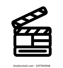 clapper board icon isolated sign symbol vector illustration - high quality black style vector icons
