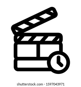 clapper board icon isolated sign symbol vector illustration - high quality black style vector icons

