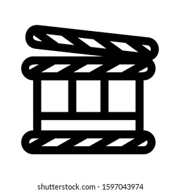 clapper board icon isolated sign symbol vector illustration - high quality black style vector icons
