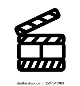 clapper board icon isolated sign symbol vector illustration - high quality black style vector icons
