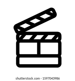 clapper board icon isolated sign symbol vector illustration - high quality black style vector icons
