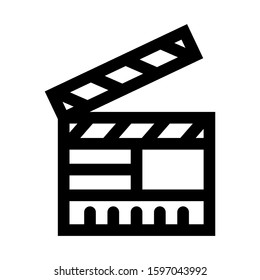 clapper board icon isolated sign symbol vector illustration - high quality black style vector icons
