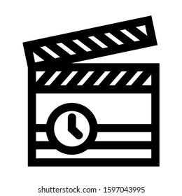 clapper board icon isolated sign symbol vector illustration - high quality black style vector icons
