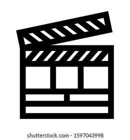 clapper board icon isolated sign symbol vector illustration - high quality black style vector icons
