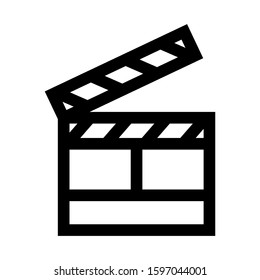 clapper board icon isolated sign symbol vector illustration - high quality black style vector icons
