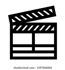 clapper board icon isolated sign symbol vector illustration - high quality black style vector icons
