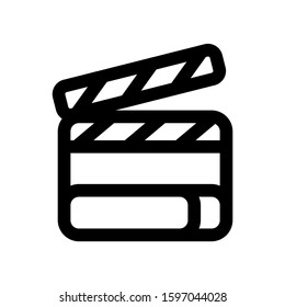 clapper board icon isolated sign symbol vector illustration - high quality black style vector icons
