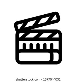 clapper board icon isolated sign symbol vector illustration - high quality black style vector icons
