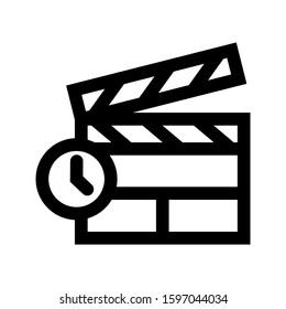 clapper board icon isolated sign symbol vector illustration - high quality black style vector icons

