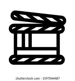 clapper board icon isolated sign symbol vector illustration - high quality black style vector icons
