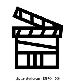 clapper board icon isolated sign symbol vector illustration - high quality black style vector icons
