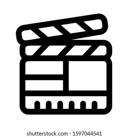 clapper board icon isolated sign symbol vector illustration - high quality black style vector icons
