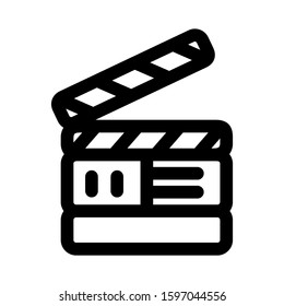 clapper board icon isolated sign symbol vector illustration - high quality black style vector icons
