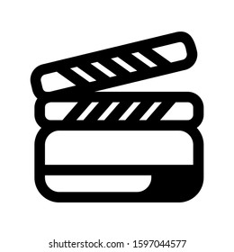 clapper board icon isolated sign symbol vector illustration - high quality black style vector icons
