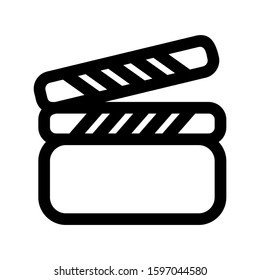 clapper board icon isolated sign symbol vector illustration - high quality black style vector icons
