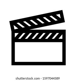 clapper board icon isolated sign symbol vector illustration - high quality black style vector icons
