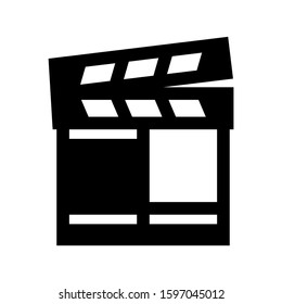clapper board icon isolated sign symbol vector illustration - high quality black style vector icons
