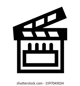 clapper board icon isolated sign symbol vector illustration - high quality black style vector icons

