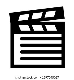 clapper board icon isolated sign symbol vector illustration - high quality black style vector icons

