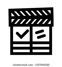 clapper board icon isolated sign symbol vector illustration - high quality black style vector icons
