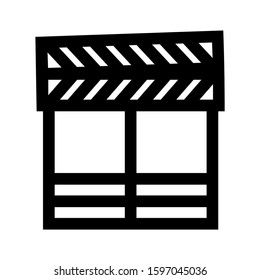 clapper board icon isolated sign symbol vector illustration - high quality black style vector icons
