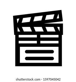 clapper board icon isolated sign symbol vector illustration - high quality black style vector icons
