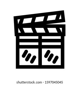 clapper board icon isolated sign symbol vector illustration - high quality black style vector icons
