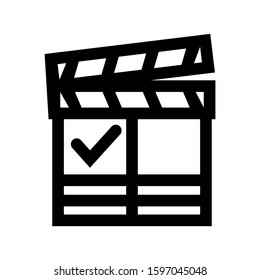 clapper board icon isolated sign symbol vector illustration - high quality black style vector icons
