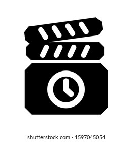 clapper board icon isolated sign symbol vector illustration - high quality black style vector icons
